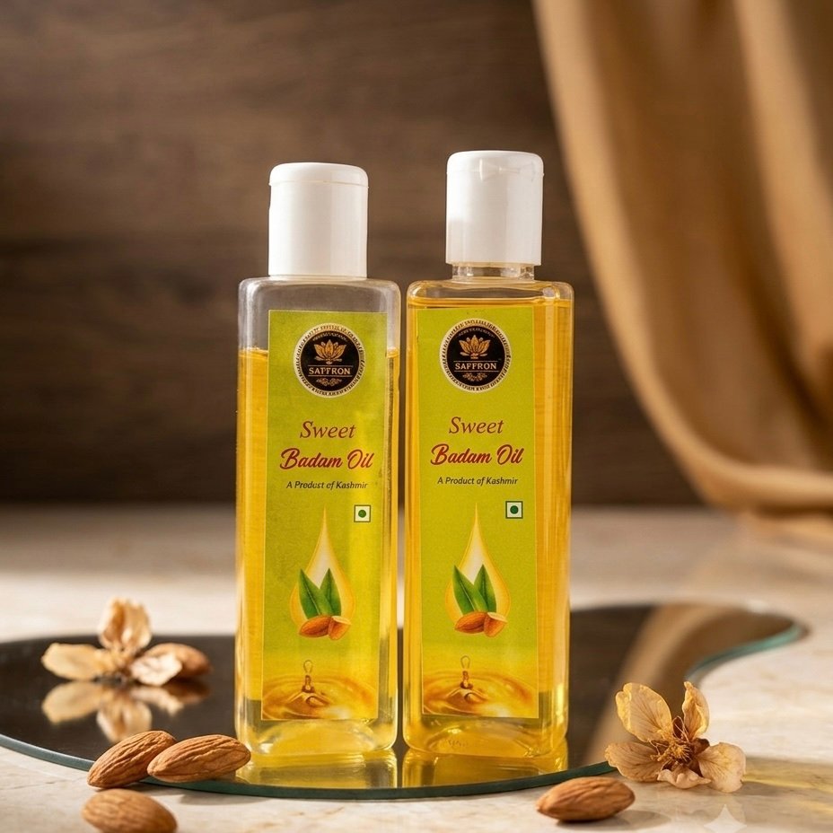Pure Cold-Pressed Almond Oil – Roghani Badam Tel | Hair, Skin & Wellness