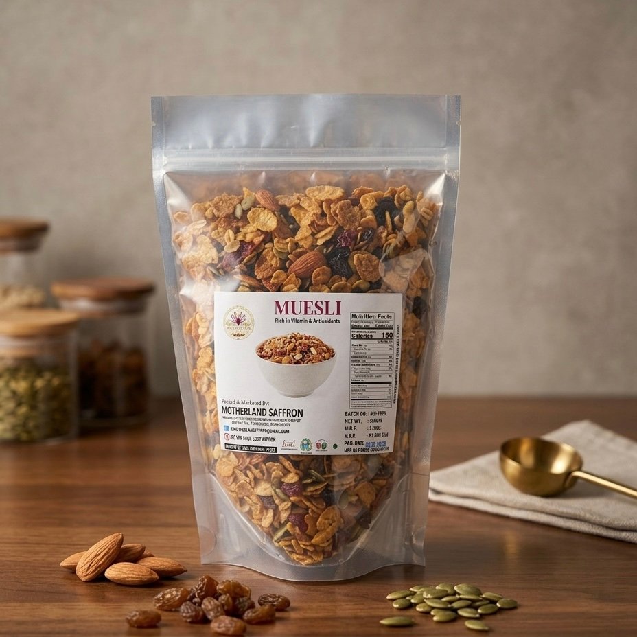 Premium Kashmiri Muesli – Hearty Oat, Nut & Dry Fruit Breakfast Blend | No Added Sugar